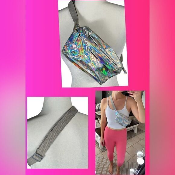 Holographic Silver Festival Fanny Pack Crossbody Purse - Picture 1 of 11